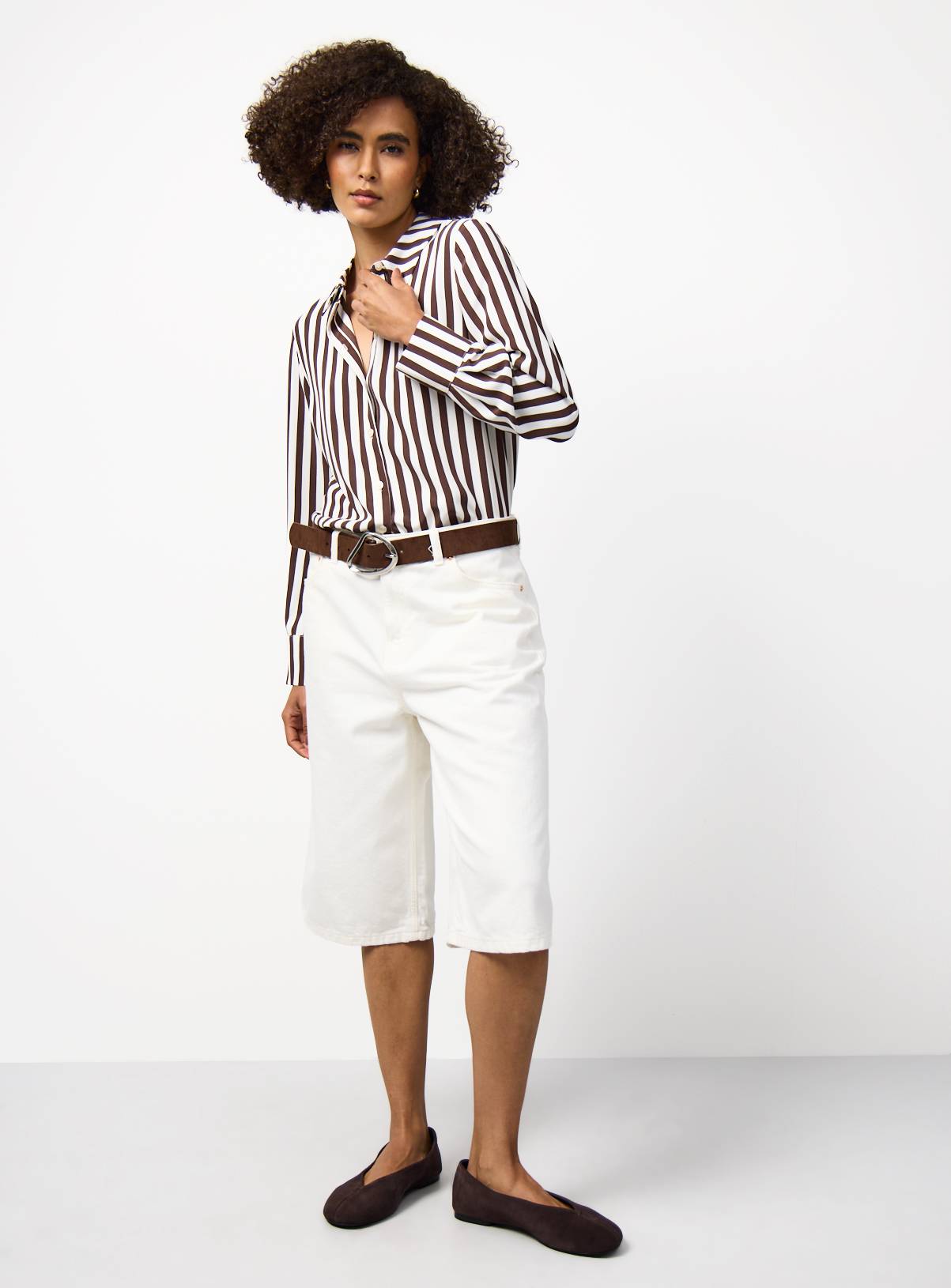 Brown Stripe Print Regular Fit Shirt 18 - Image 2